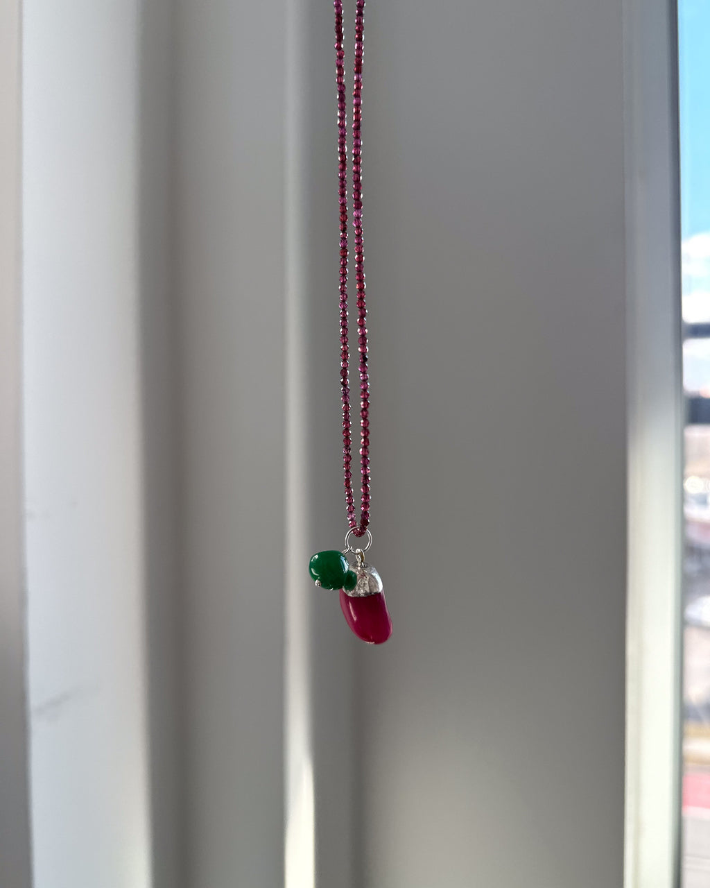 Pomegranate pendant necklace