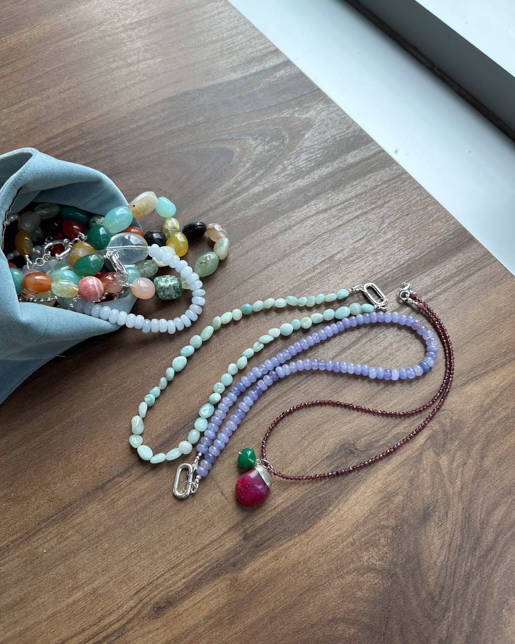 Jade lavender necklace