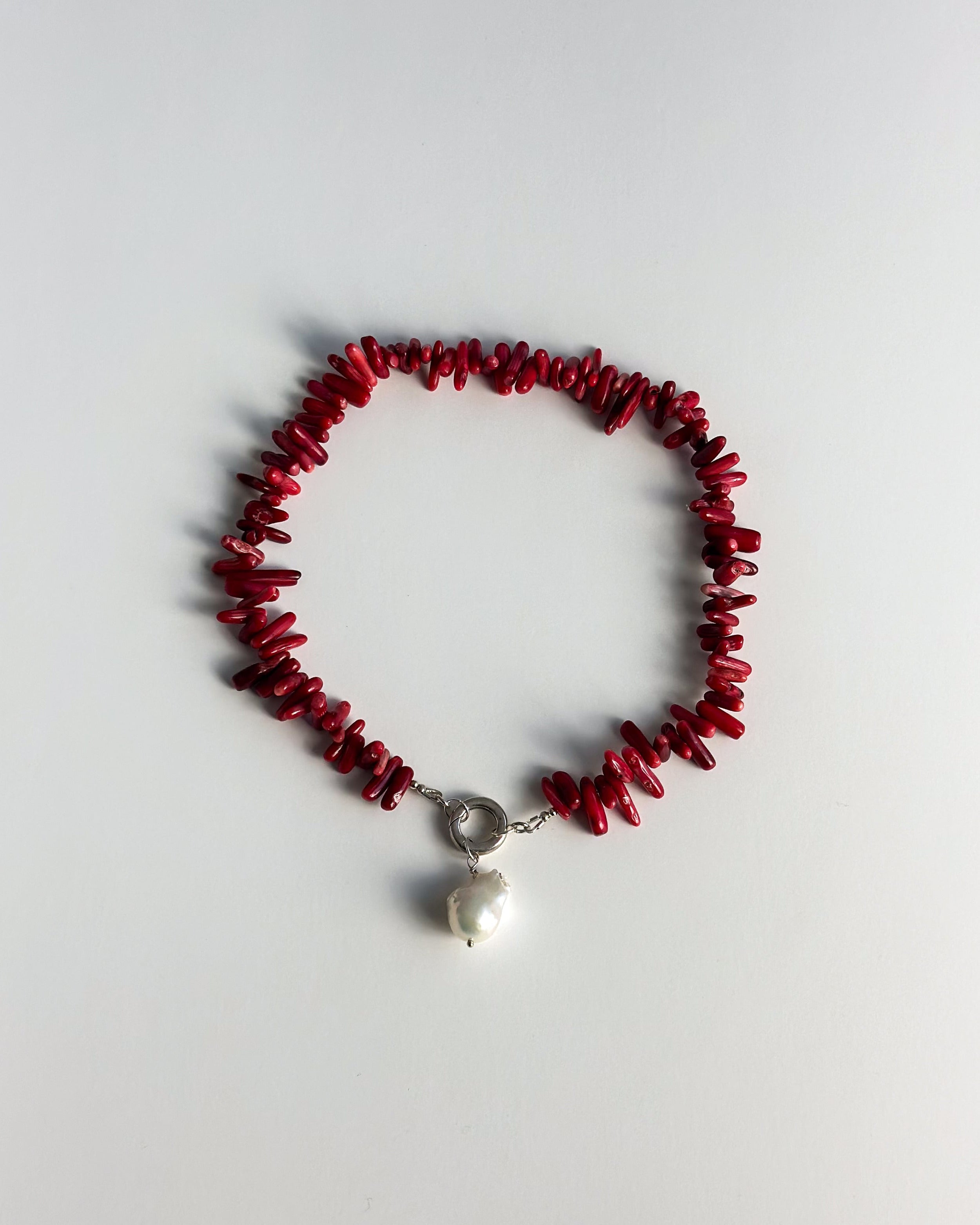 Coral heart necklace