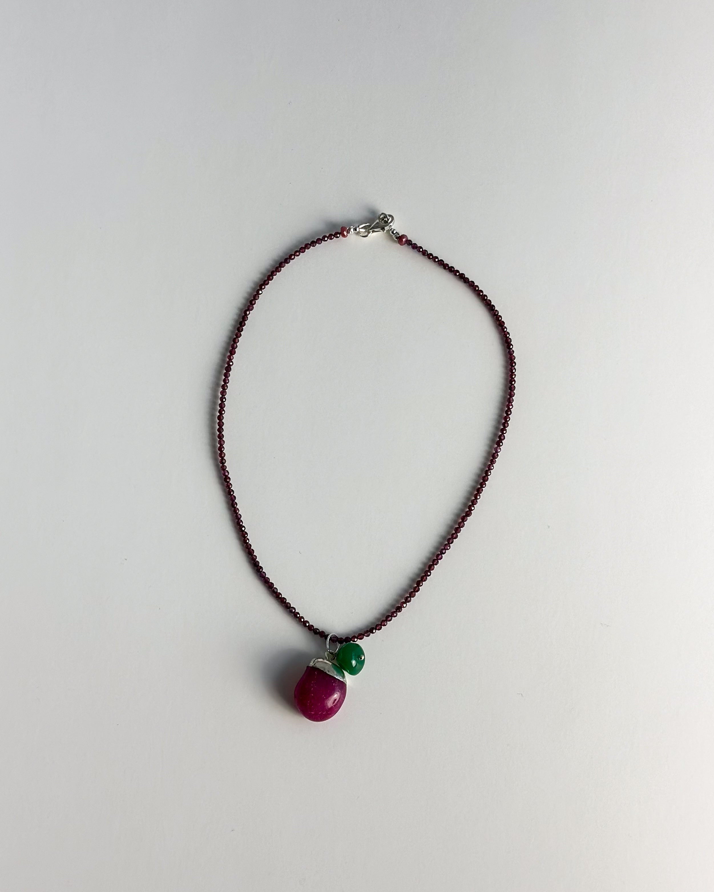 Pomegranate pendant necklace